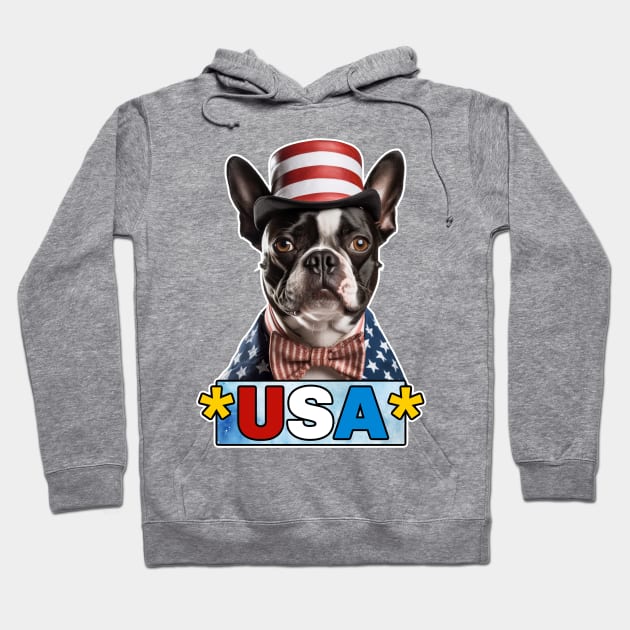 Boston Terrier USA Hoodie by Corrie Kuipers